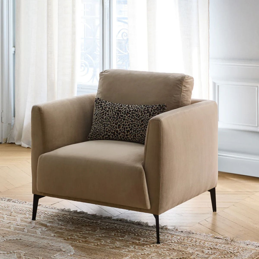 Fauteuil MADURA Odelle velours beige chic