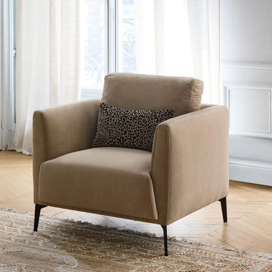 Fauteuil MADURA Odelle velours beige chic