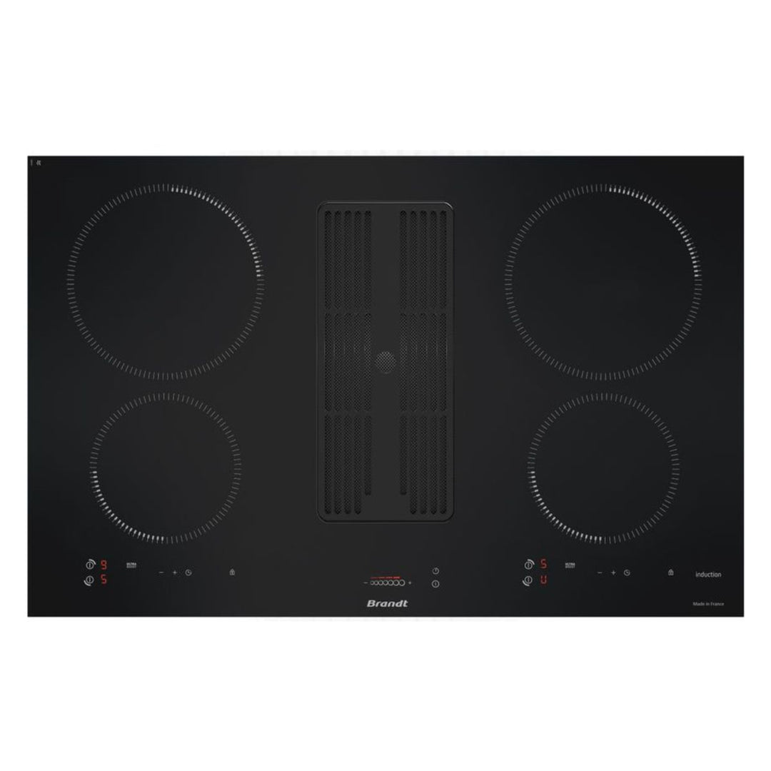 Table de cuisson à induction Brandt BPI384BH – 80 cm avec hotte intégrée