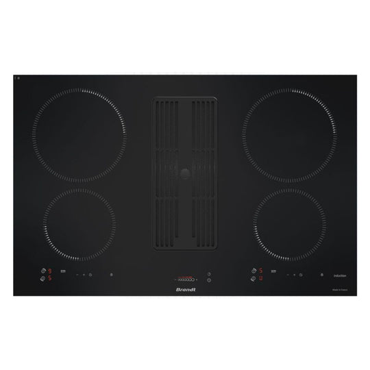 Table de cuisson à induction Brandt BPI384BH – 80 cm avec hotte intégrée