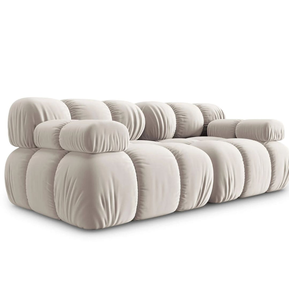 Canapé modulaire en velours Bellis beige Micadoni 2 places