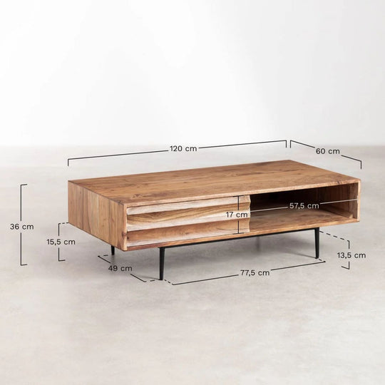SKLUM - Table basse en bois d'acacia Petter