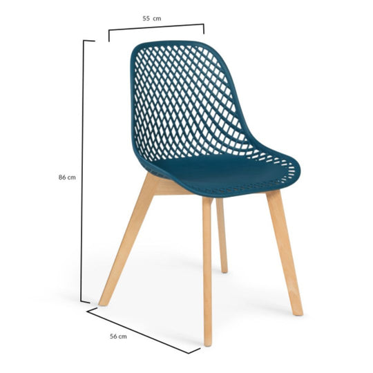 Lot de 6 chaises Maëlle Bleu