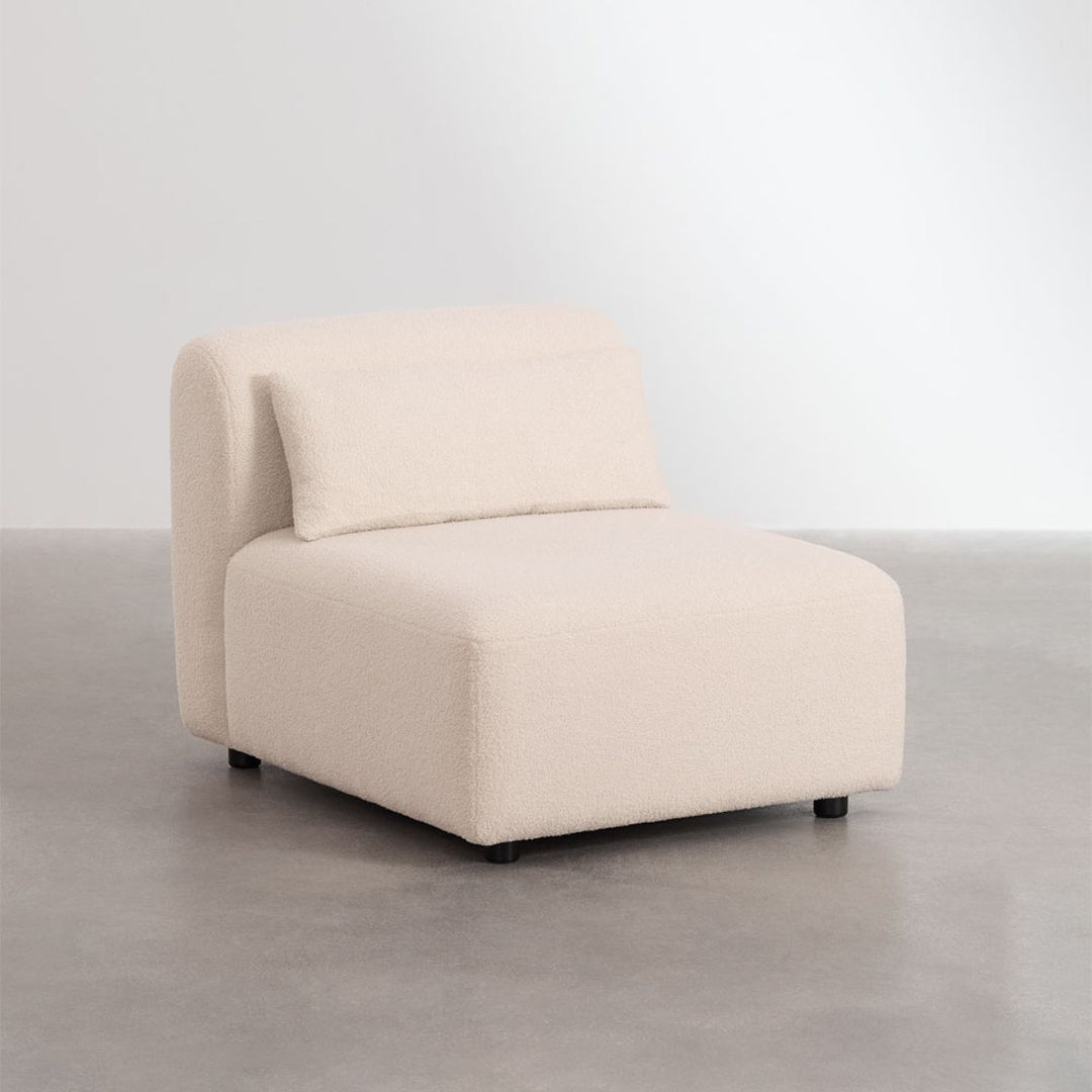 Module central SKLUM Fogler en tissu bouclette beige