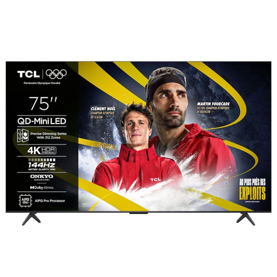 Téléviseur TCL 75C6K – TV QD-Mini LED 75" UHD 4K avec Google TV & Son Onkyo