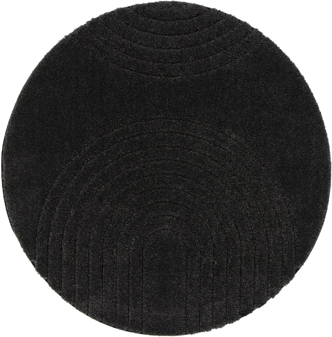 Tapis Épais Rond Noir ATHENA 160cm