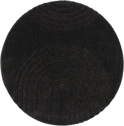 Tapis Épais Rond Noir ATHENA 160cm