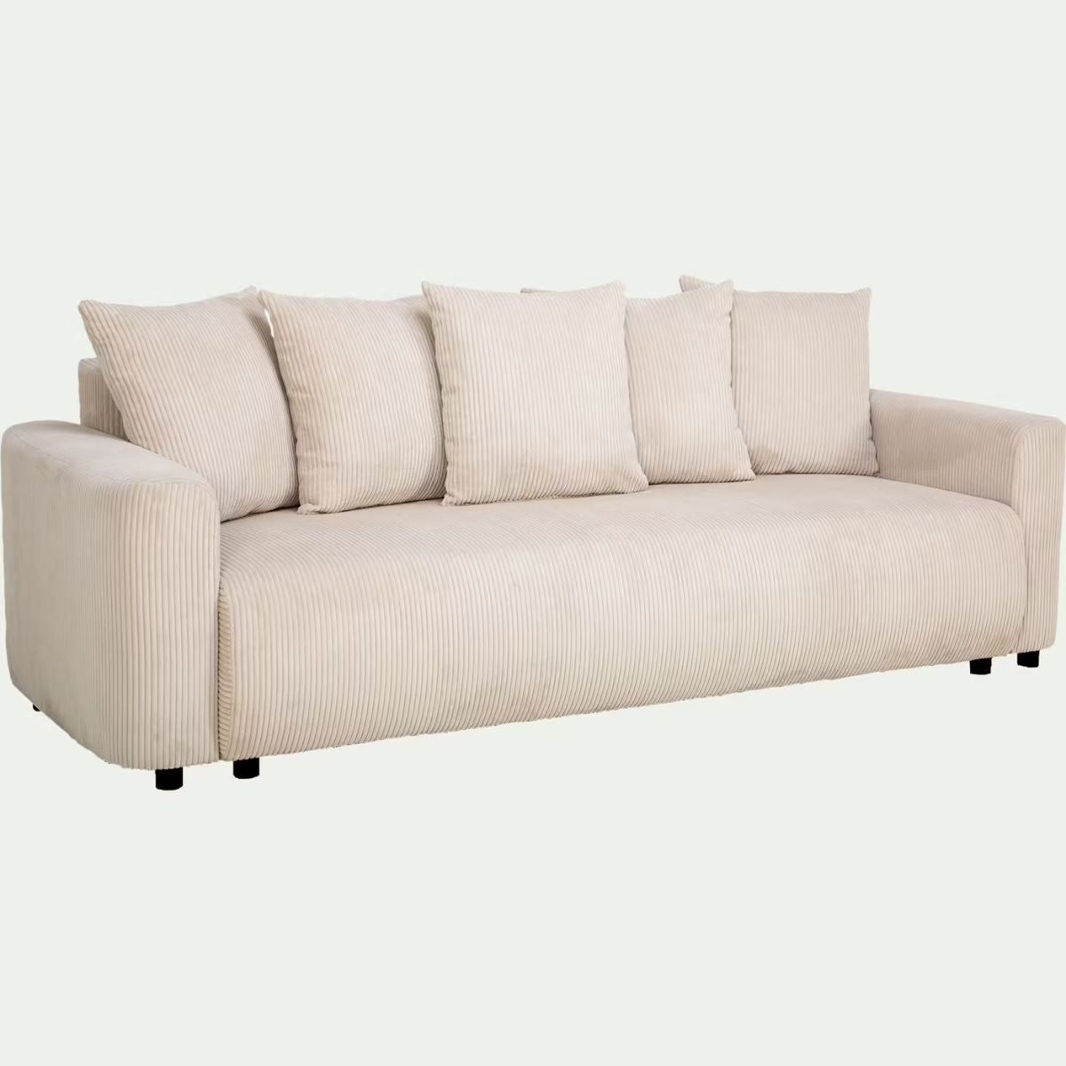 ALINEA Canapé 4 places convertible LUDI en velours côtelé - beige roucas