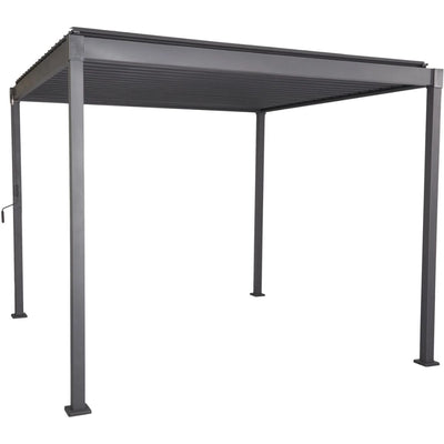 Pergola Bioclimatique Autoportante 3x3m à Lame Orientable Gris Anthracite Toscana