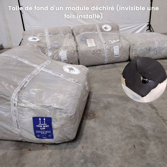 Canapé modulaire en velours Bellis bleu Micadoni 4 places