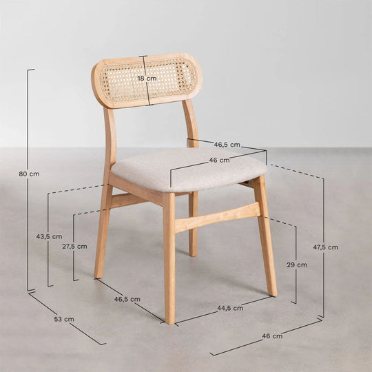 Lot de 2 chaises SKLUM Leivel de Salle à Manger en Bois