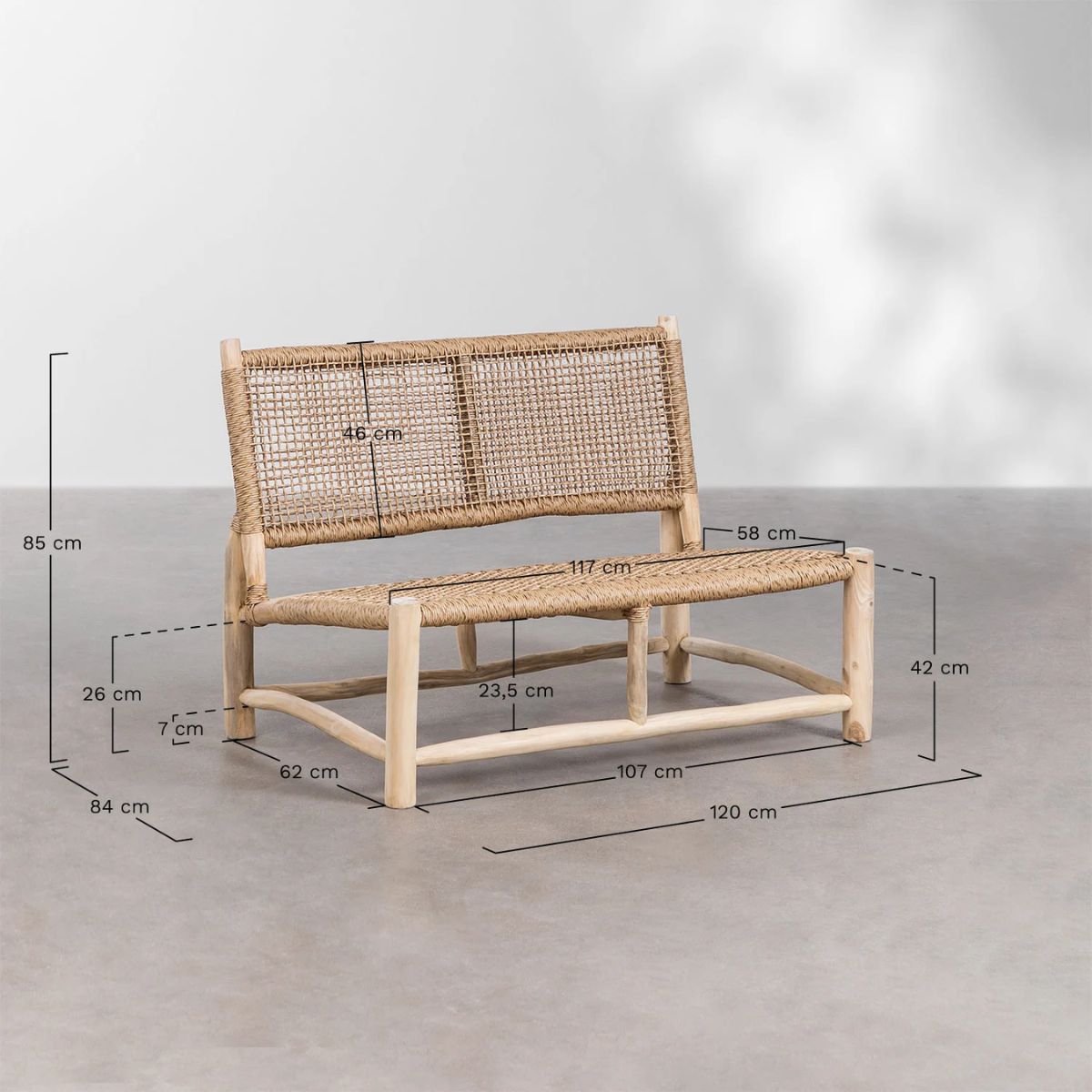 Canapé de jardin SKLUM 2 places en bois de teck Bientina