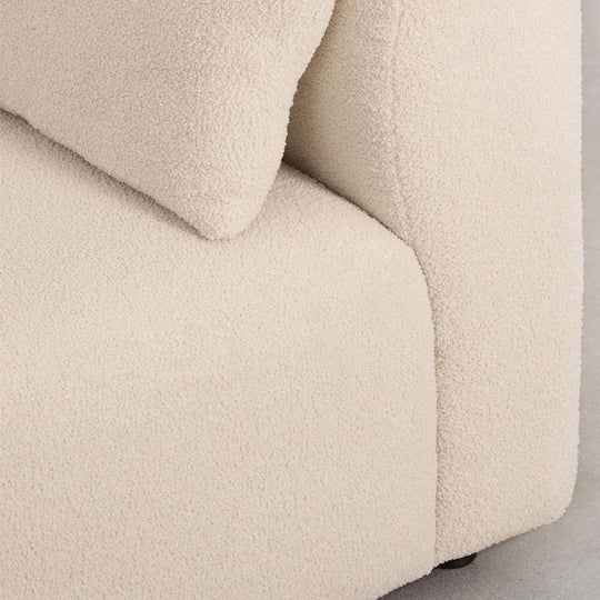 Module central SKLUM Fogler en tissu bouclette beige