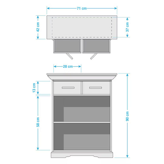 Buffet en metal et bois de manguier