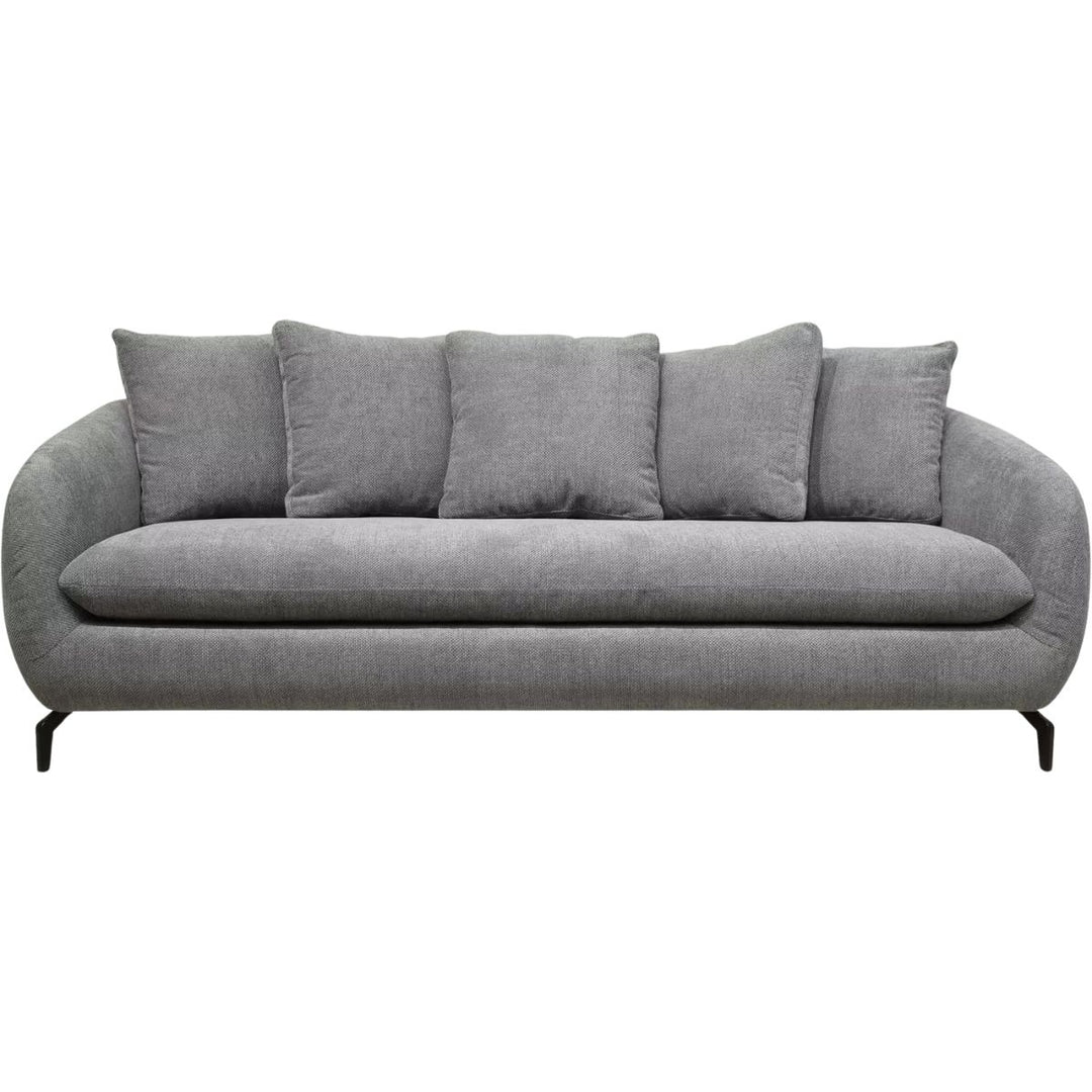 ALINEA Canapé 4 places COLINE convertible en tissu tramé piétement noir - gris ardoise