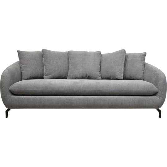 ALINEA Canapé 4 places COLINE convertible en tissu tramé piétement noir - gris ardoise