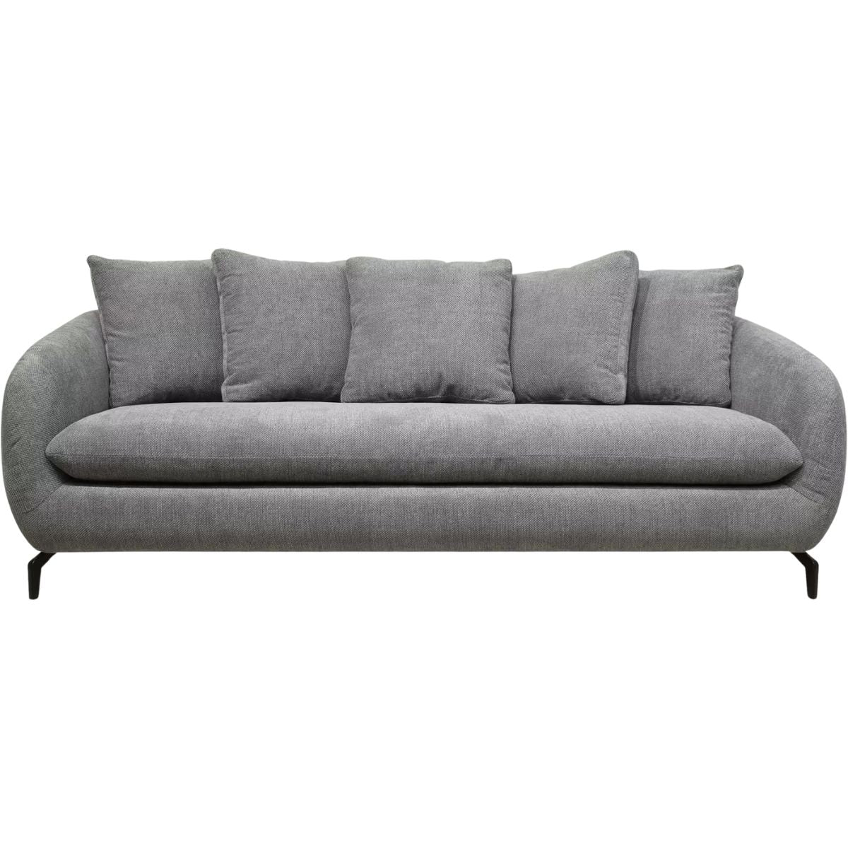 ALINEA Canapé 4 places COLINE convertible en tissu tramé piétement noir - gris ardoise