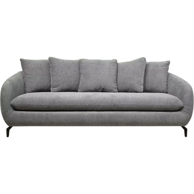 ALINEA Canapé 4 places COLINE convertible en tissu tramé piétement noir - gris ardoise