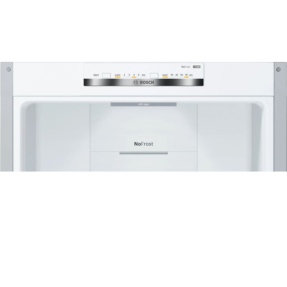 Réfrigérateur combiné BOSCH pose-libre 186 x 60 cm Couleur inox, Total No Frost KGN36VLED