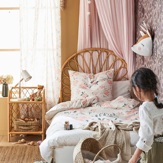 Tête de lit rotin naturel enfant Fleur - VERTBAUDET