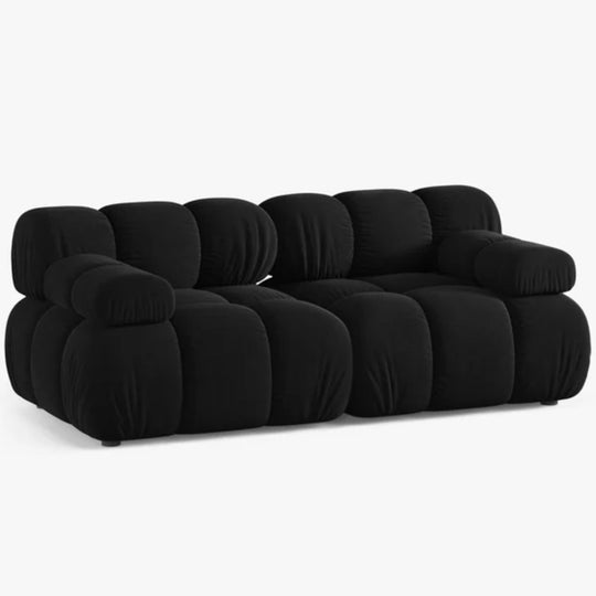 Canapé modulaire en velours Bellis noir Micadoni 2 places