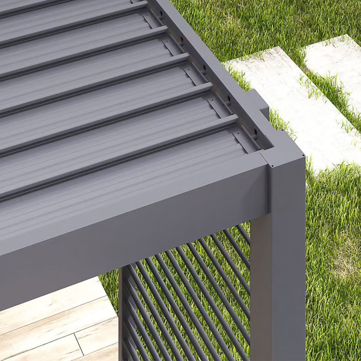 Pergola Bioclimatique Chalet & Jardin 3x4 m – Gris Anthracite