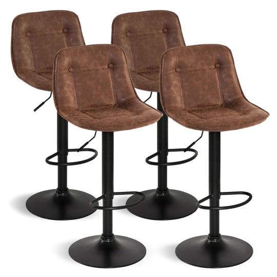 Lot de 4 tabourets Edinson marron