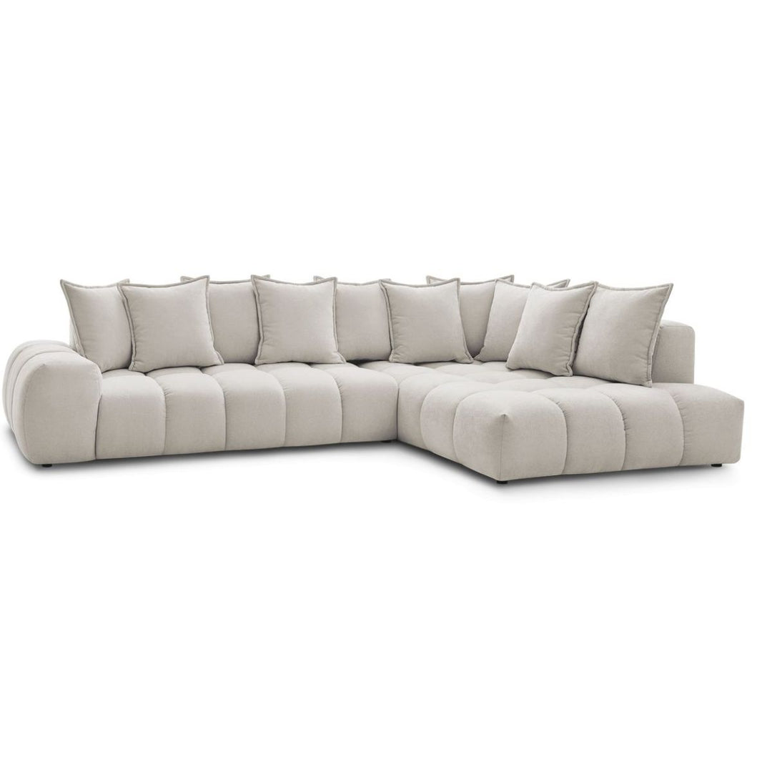 Canapé d'angle droit BOBOCHIC Everest 10 coussins Beige