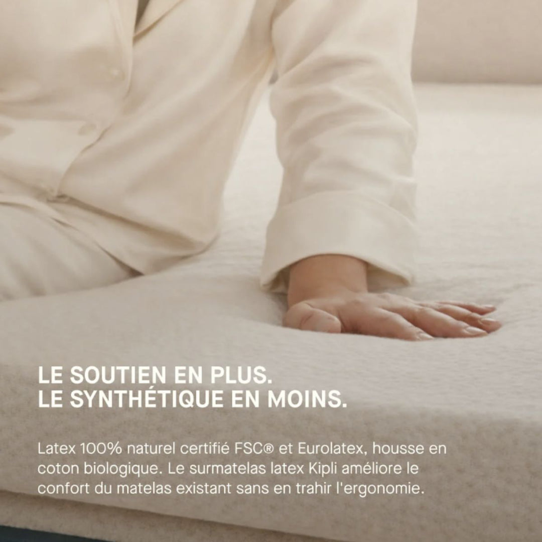 Surmatelas KIPLI en latex naturel 140x190cm