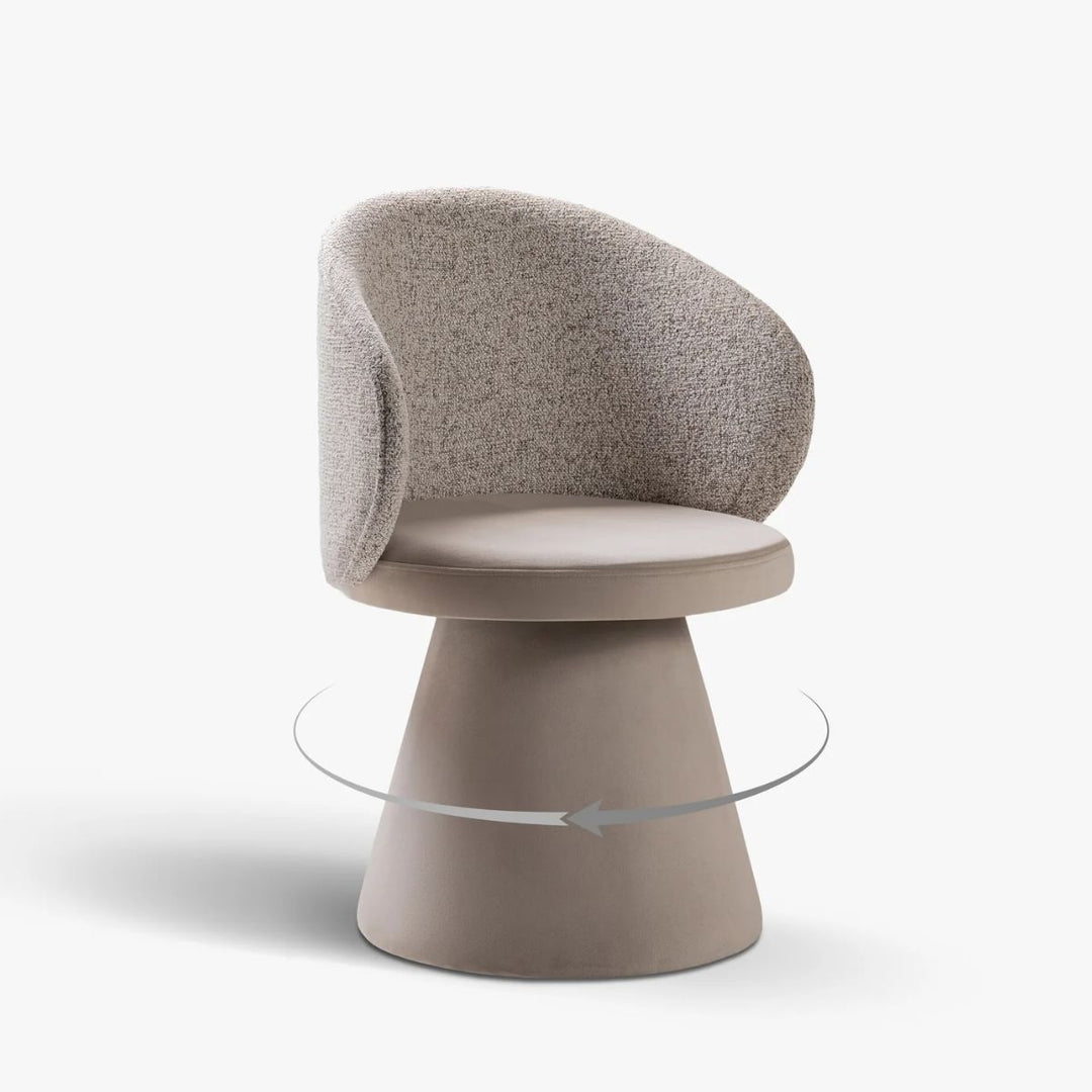 Lot de 2 Chaises pivotantes MICADONI Inez en tissu structurel beige