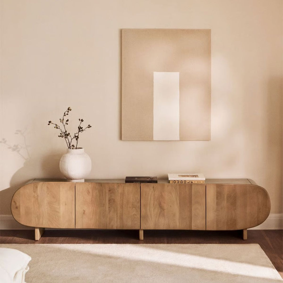 Meuble TV SKLUM 220x40 cm en bois de manguier Agathe
