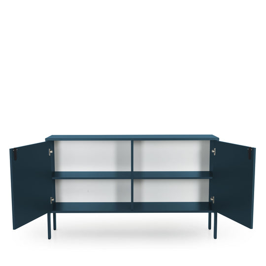 Buffet Bleu canard Uno en bois 2 portes L148cm Drawer - Léger défaut