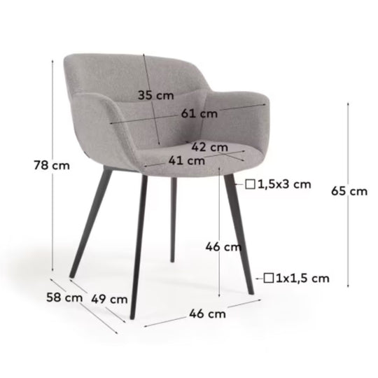 Lot de 2 chaises Nadya Gris clair KAVE HOME