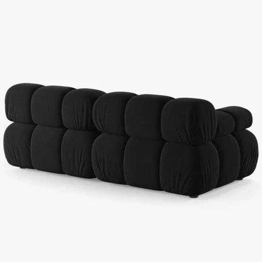 Canapé modulaire en velours Bellis noir Micadoni 2 places