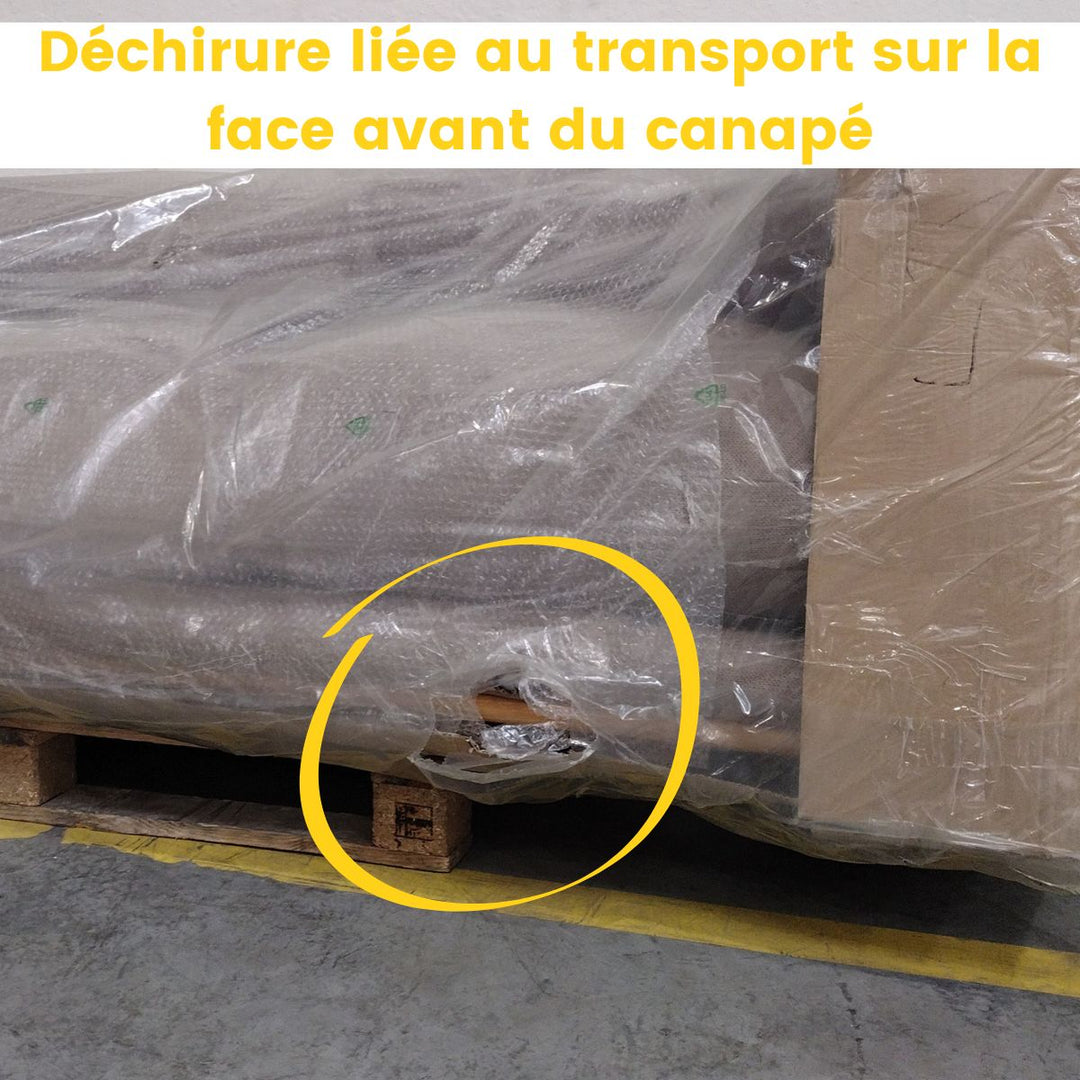 Canapé BOBOCHIC droit fixe 3 places ERNEST avec pouf taupe