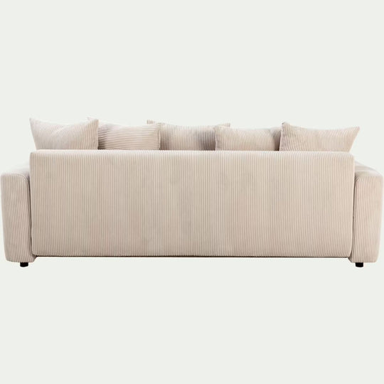 ALINEA Canapé 4 places convertible LUDI en velours côtelé - beige roucas