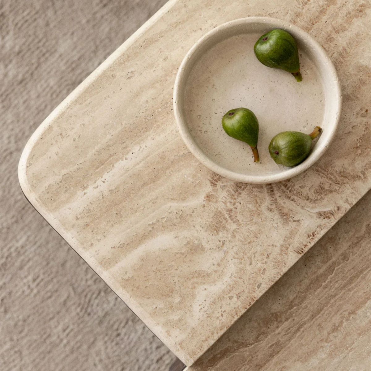 SKLUM - Table basse 90x90 cm en pierre naturelle et bois de manguier Clotsh