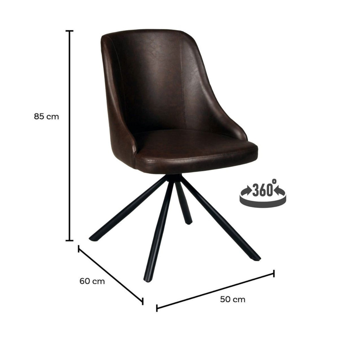 Chaise WEBER INDUSTRIES HORIZON pivotante 360° métal Marron