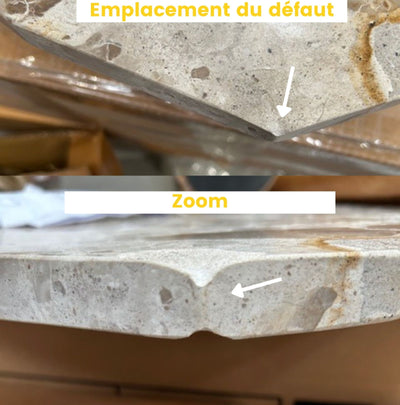 Table d'appoint en bois et marbre Drawer - Léger défaut