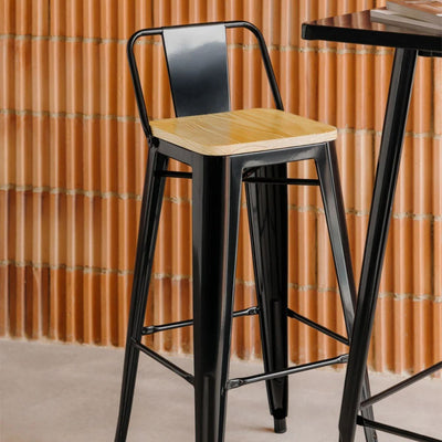 Lot de 4 tabourets hauts SKLUM avec dossier en acier Lix