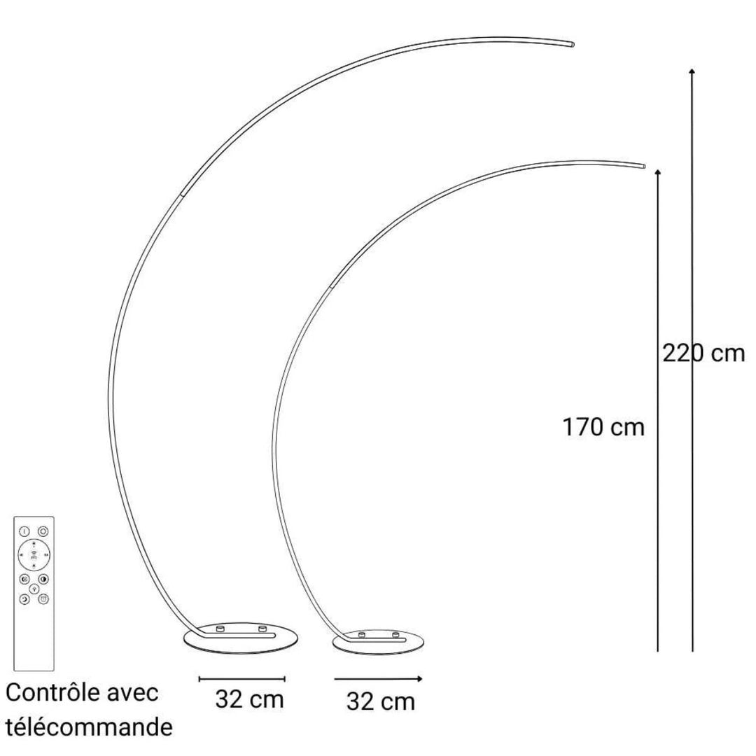 Lampadaire ARC 2,2m INOLEDS Blanc LED Intensité Variable
