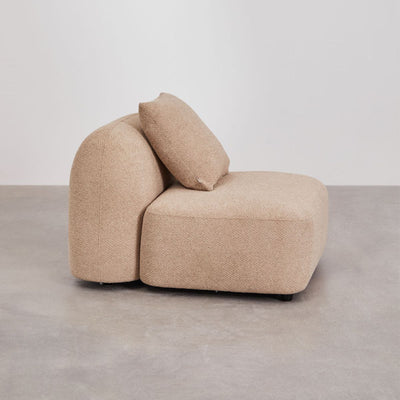 Chauffeuse SKLUM Coco en tissu chenille epais marron latté