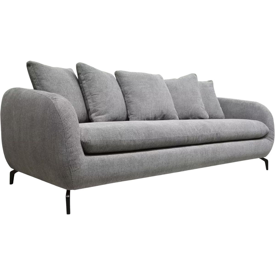 ALINEA Canapé 4 places COLINE convertible en tissu tramé piétement noir - gris ardoise