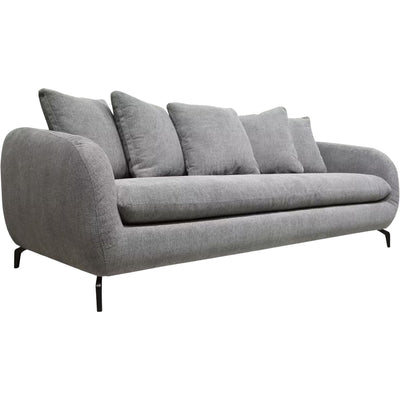 ALINEA Canapé 4 places COLINE convertible en tissu tramé piétement noir - gris ardoise