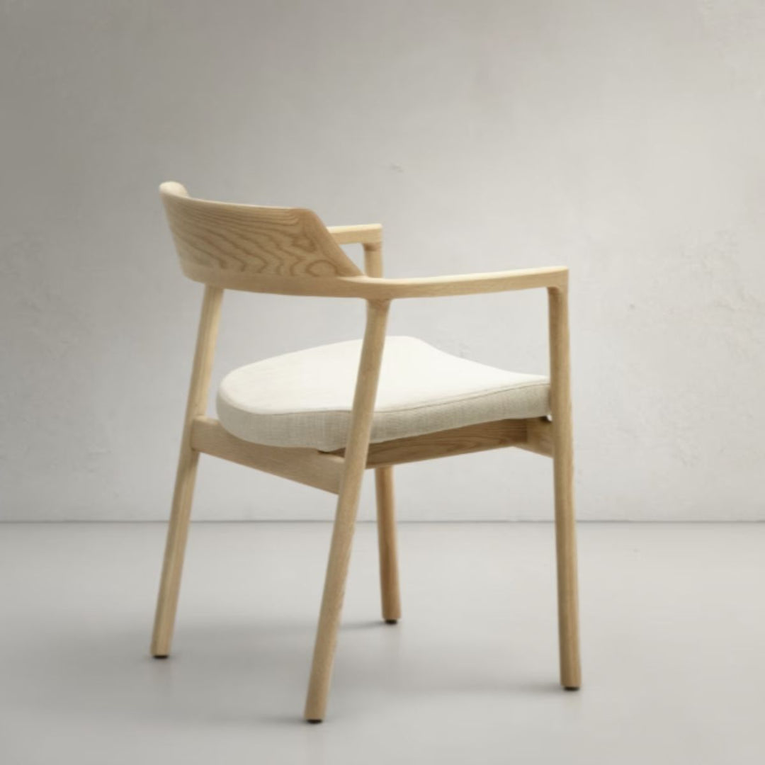 Lot de 6 chaises Alocs KAVE HOME tissu chenille beige déhoussable bois de chêne finition naturelle