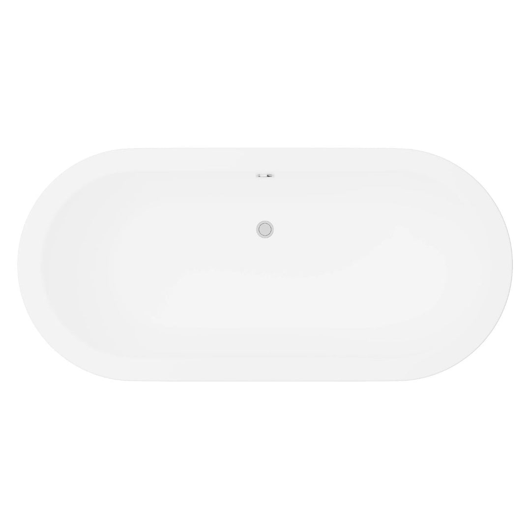Baignoire îlot ovale VENTE UNIQUE 200 L en Acrylique Blanche NEPTUNA