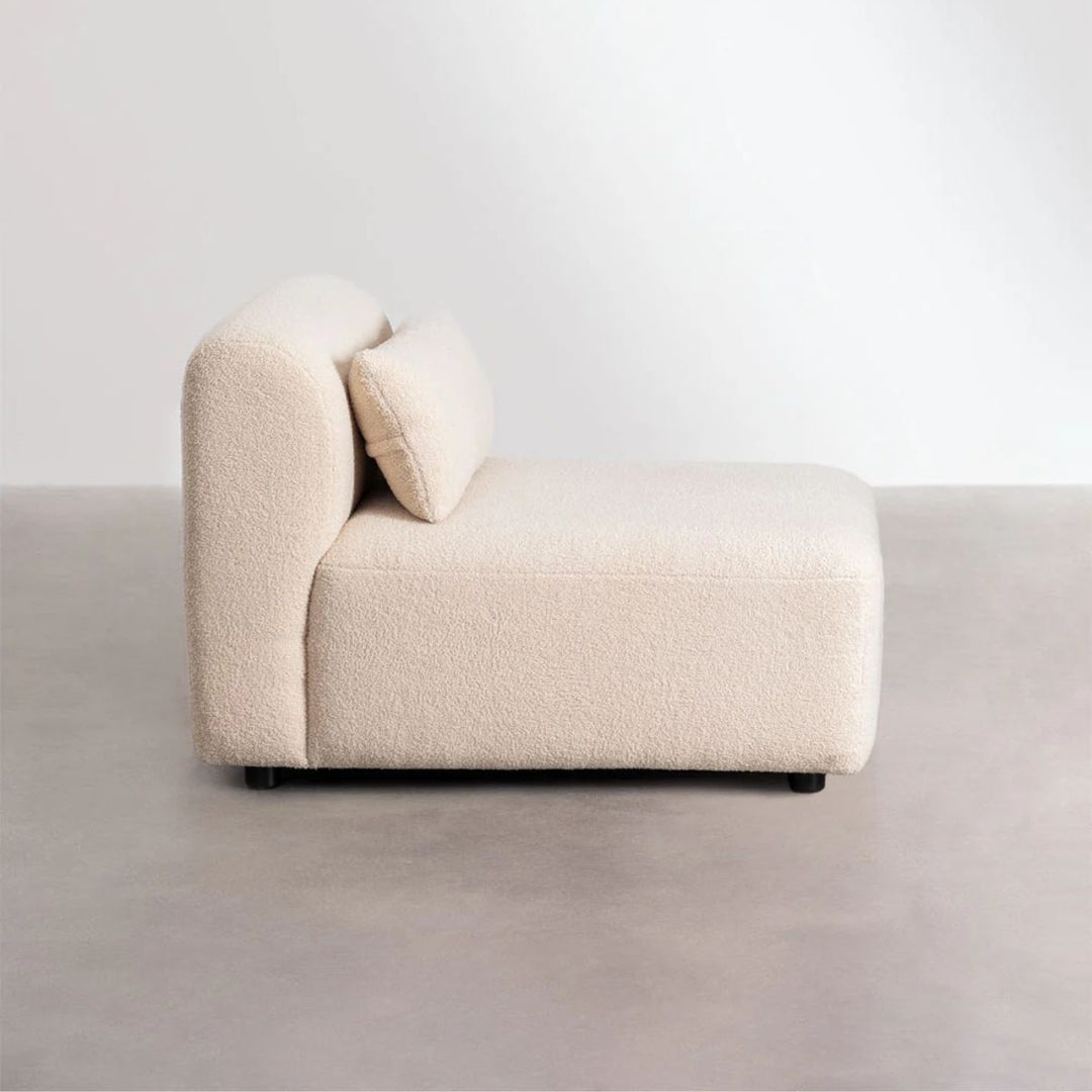 Module central SKLUM Fogler en tissu bouclette beige