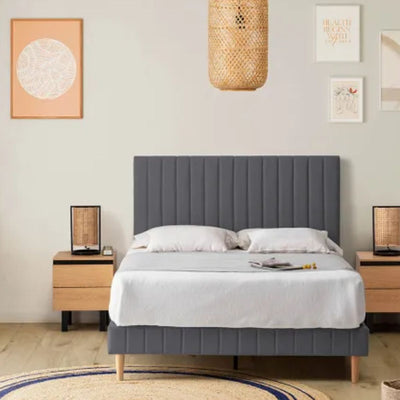 Tête de lit Eris en tissu gris 140x60cm