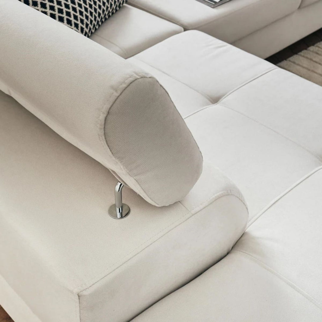 Canapé BESTMOBILIER Pablo Angle Gauche Velours Beige Convertible