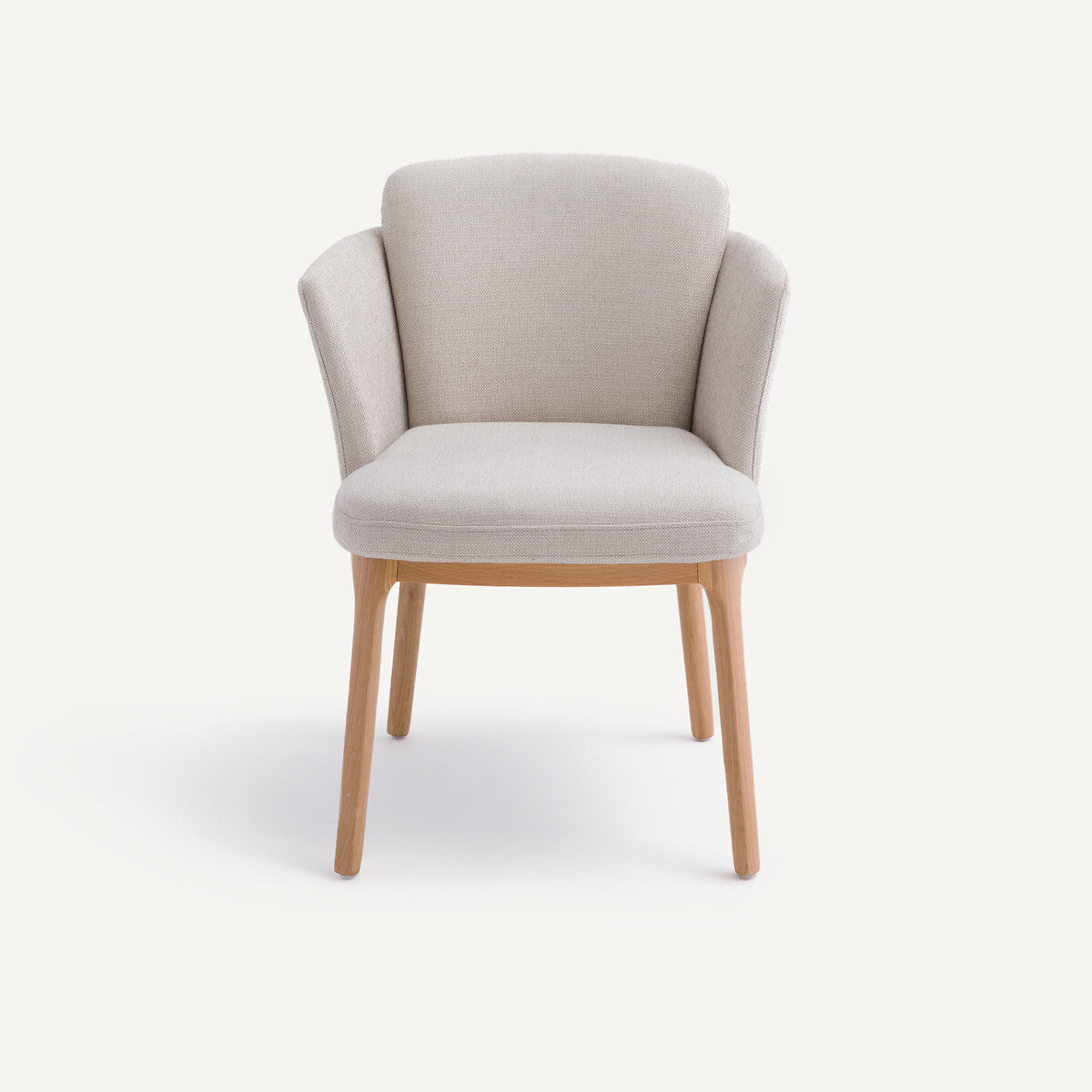 Fauteuil AM.PM avec pied chêne et tissu natté Jabote